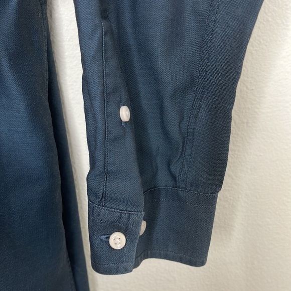 Ben Sherman Navy Tailored Slim Fit Button Up Dress Shirt Men's Sz 17-36/37 - Picture 2 of 5